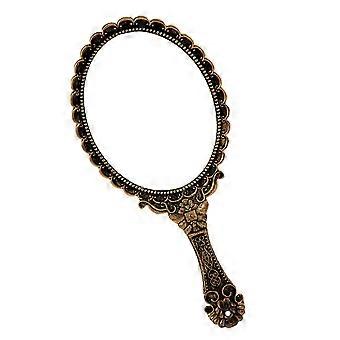 Espelho de Maquiagem Oval de Mão para Maquiagem, Conjunto de 2 Peças, Espelho Cosmético Vintage