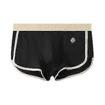Männer Boxerunterwäsche Mittelhoher elastischer Bund Patchwork Farbe Shorts Slips U-konvex geripptes Höschen Alltagskleidung