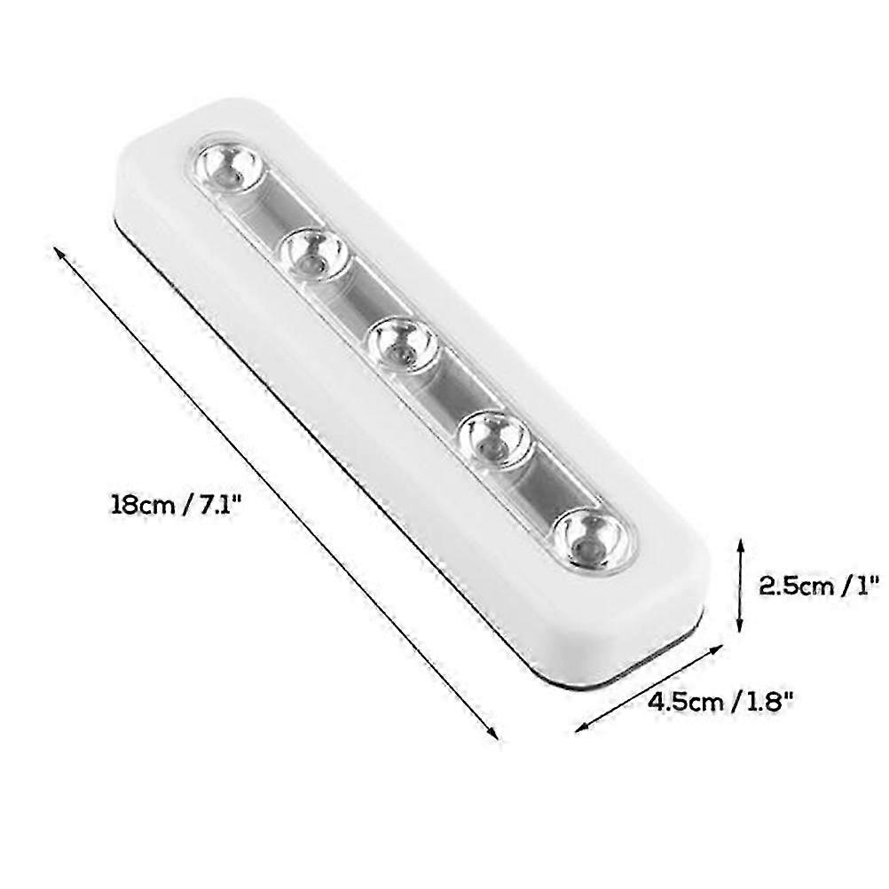Touch Sensor Wireless Cabinet Light with Motion Sensor Function 5 LED Night Light Bar White