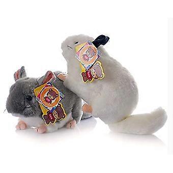 12 inch Gray and White Chinchilla Plush Toy Stuffed Animal Doll with Soft TwoTone Design