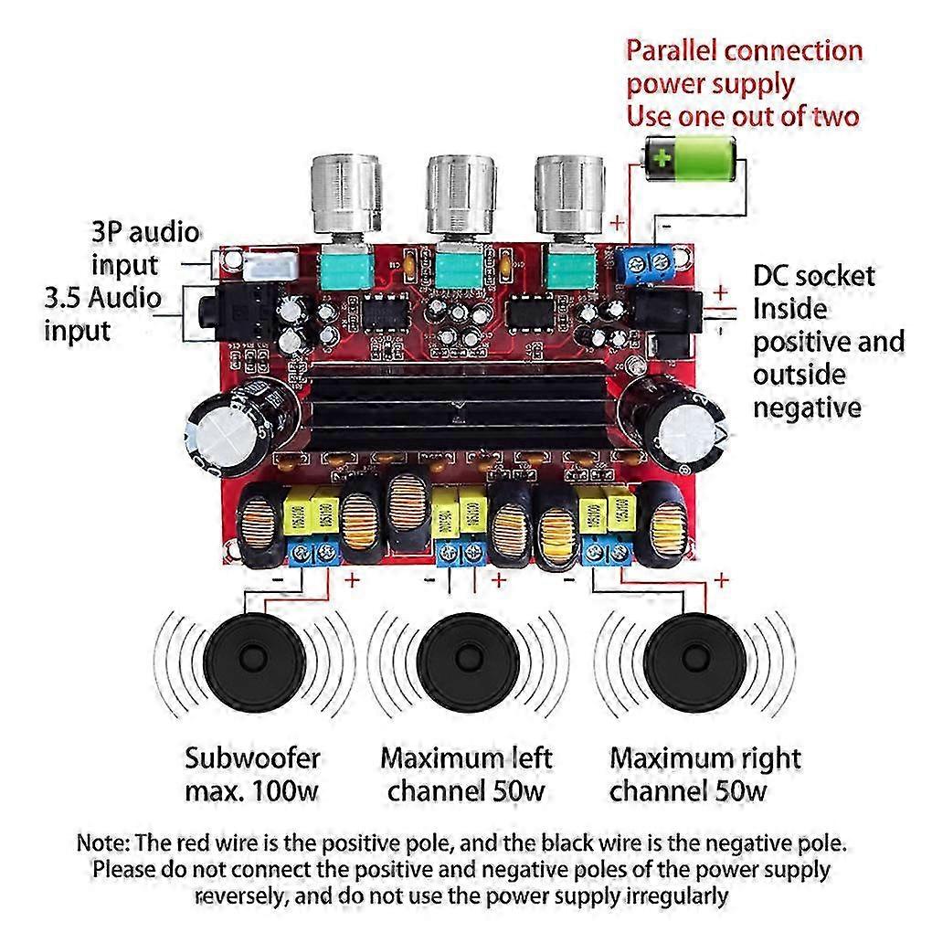2.1 Channel Volume Adjustable Amplifier Board