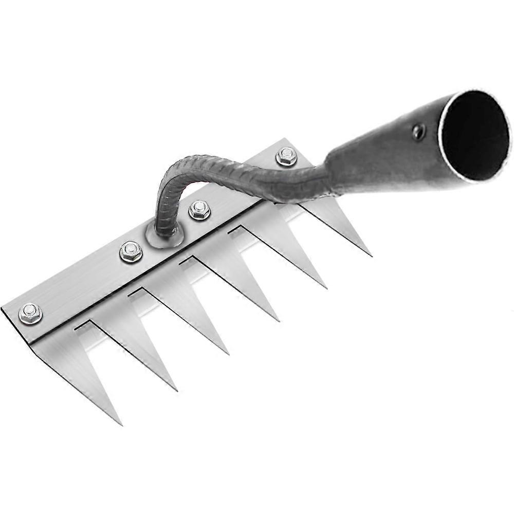 Heavy-Duty Dethatching Rake With Sharp Tines For Lawn And Soil