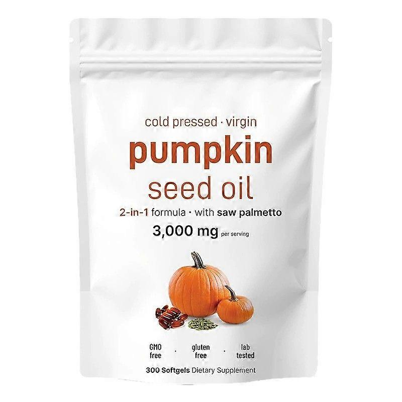 300 Pumpkin Seed Oil Softgels, 3000mg Per Serving, Non-GMO & Gluten Free Food Supplement