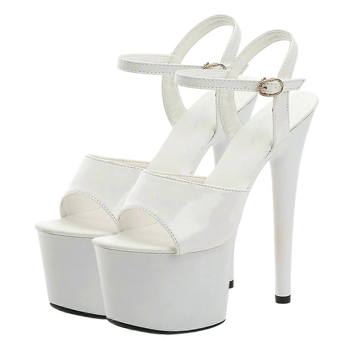 Slip-On Stiletto Platform Sandals Open-Toe Ankle-Strap