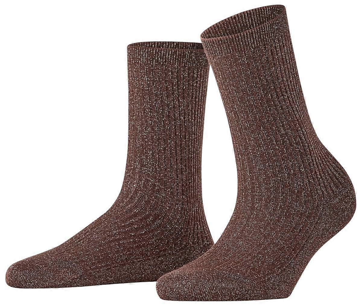 Falke Shiny Rib Socks - Dark Brown