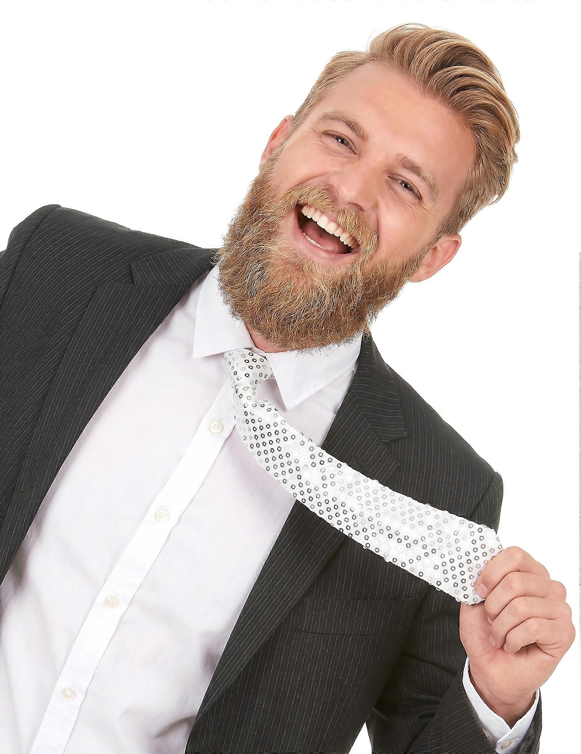 Adult silver sequin tie