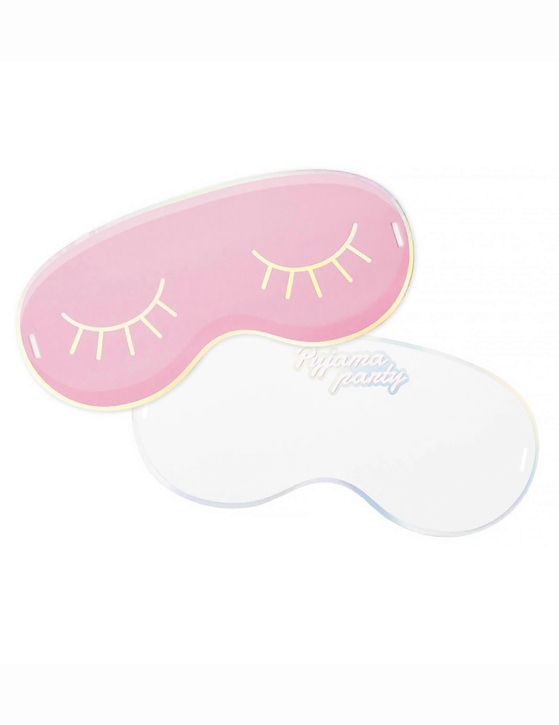 8 invitations pyjama party en forme de masque