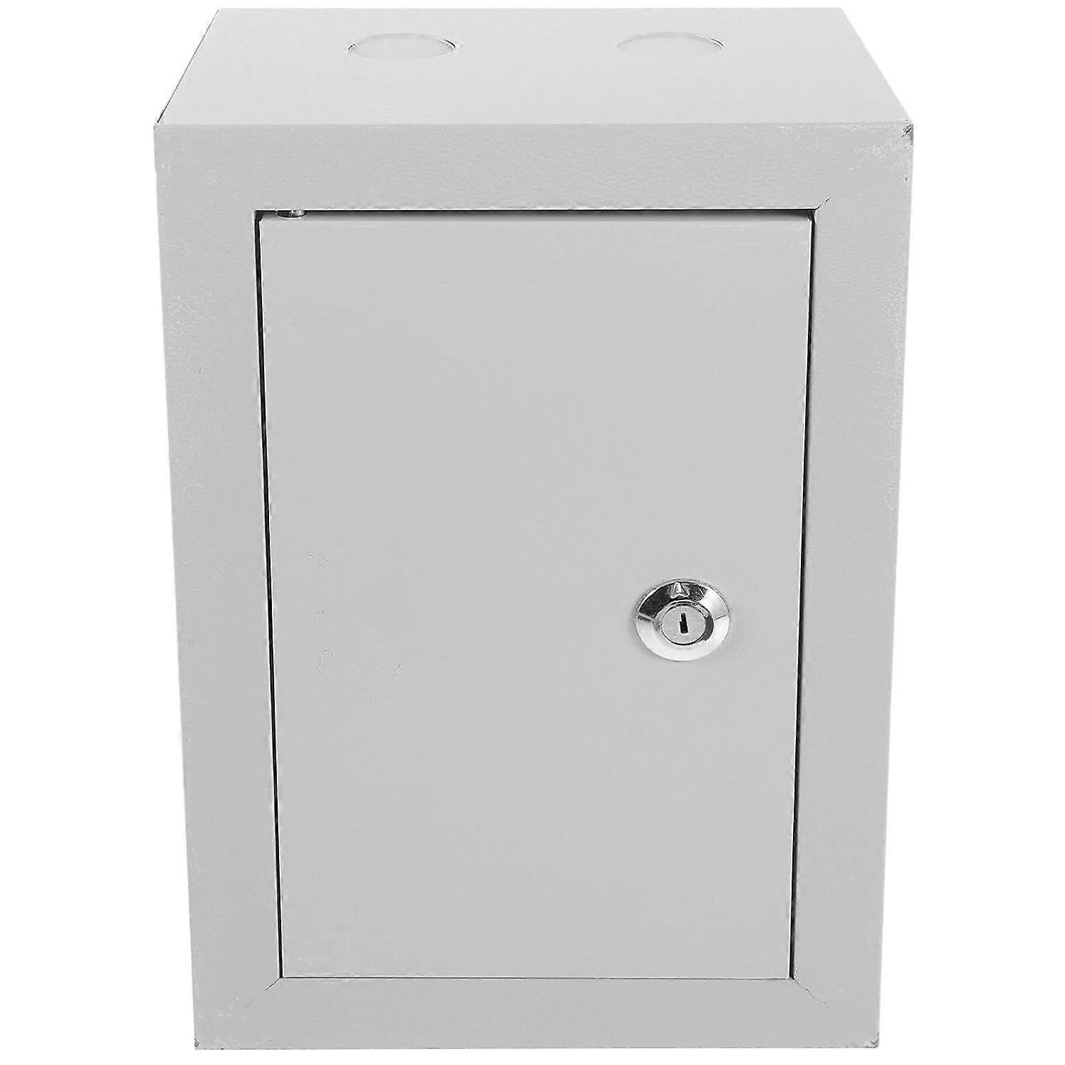 Wall Mounted Electrical Box, Beige Metal Enclosure with Locking