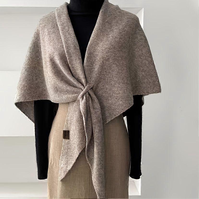 Women's Triangular Scarf Shawl, Soft Warm Solid Color Versatile Neck Wrap, Winter Daily Outing Holiday Gift