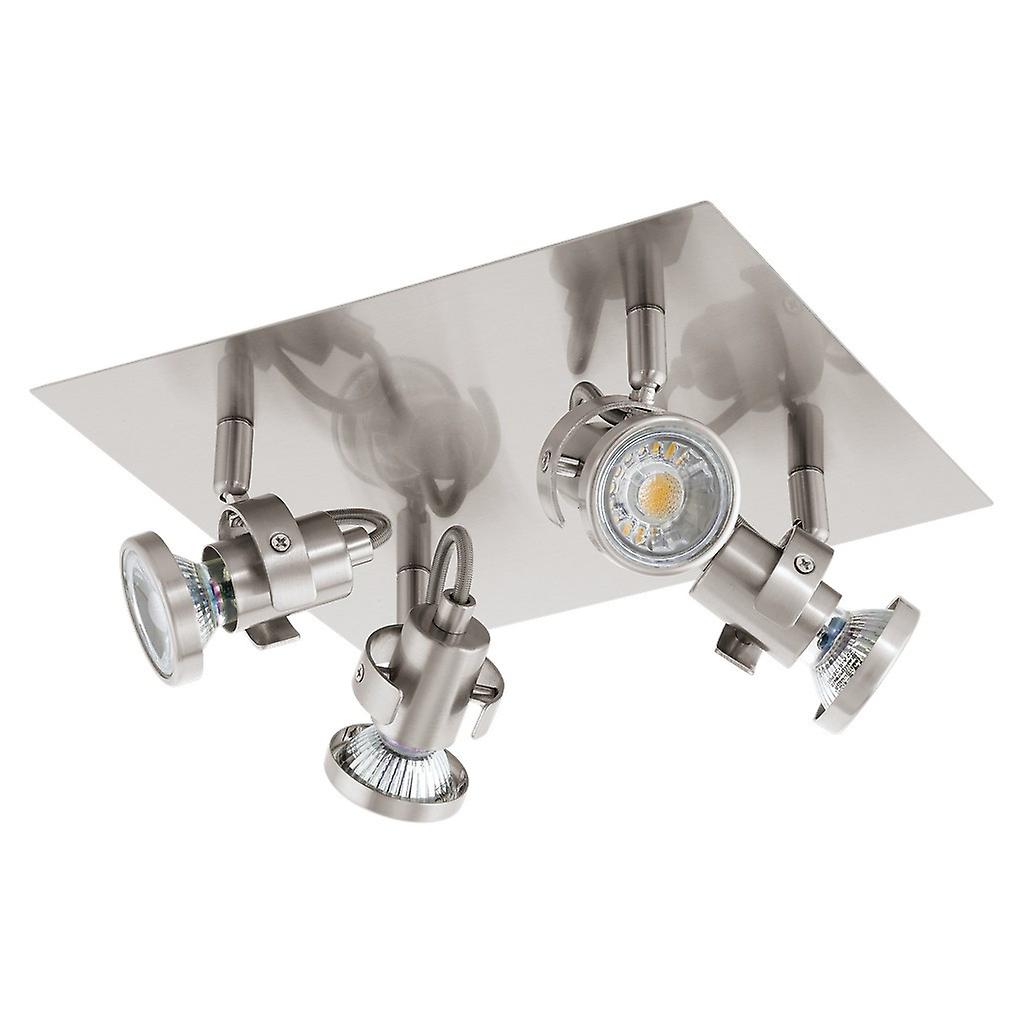 4 Light Adjustable Spotlight Satin Nickel, GU10