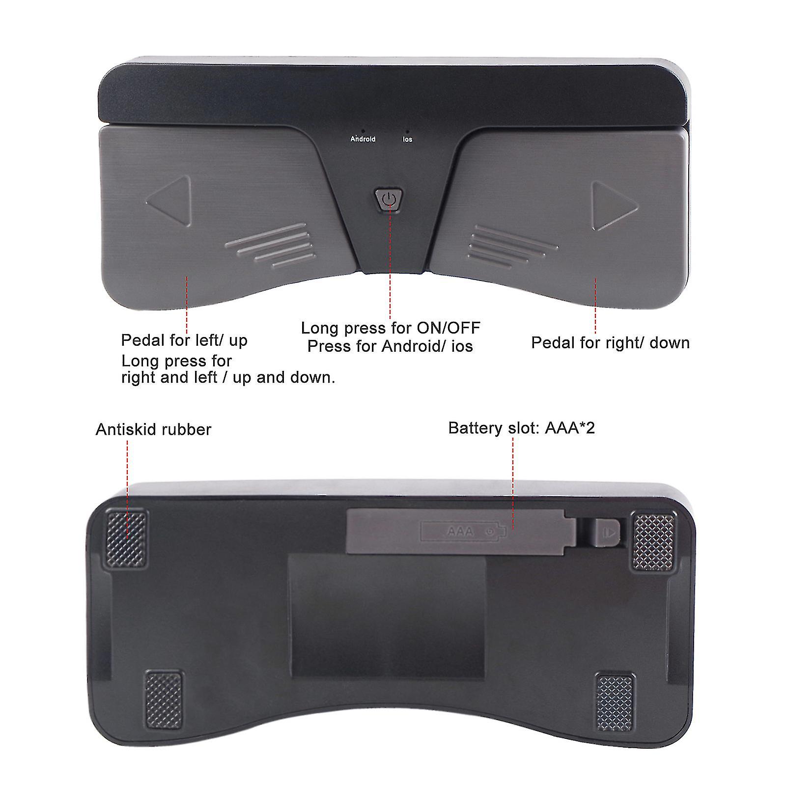 Bluetooth-compatible Page Turner Intelligent Wireless Control Abs Foot Pedal