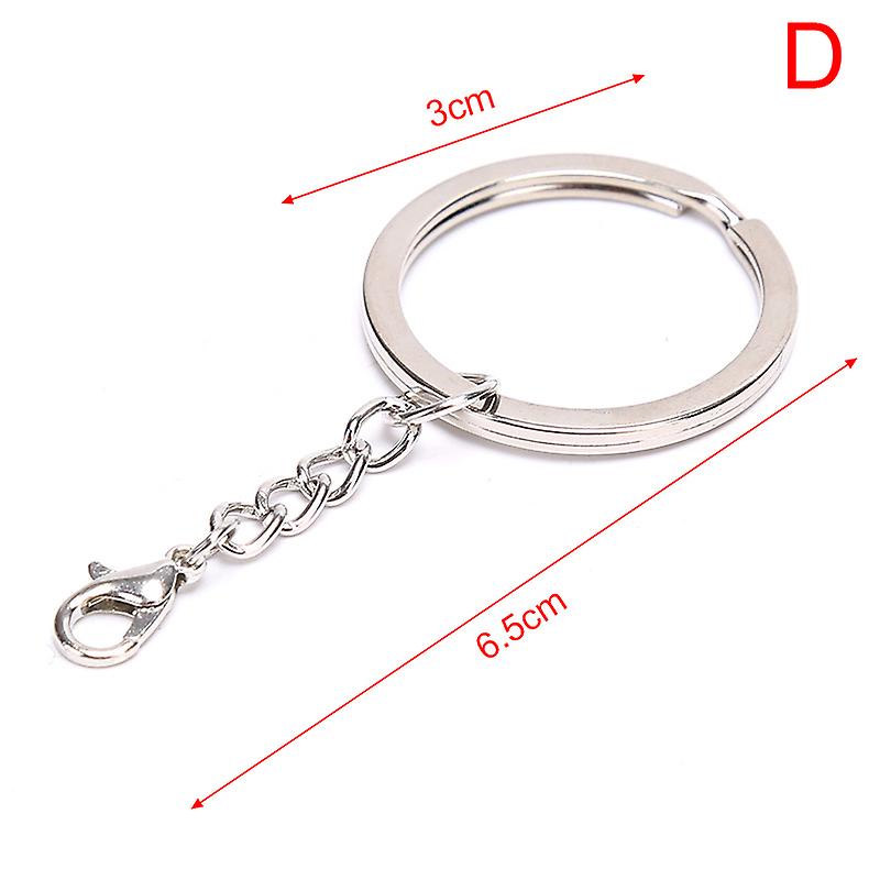 10pcs/set Polished Silver Keyring Split Ring Short Keyring Diy Making Keychains
