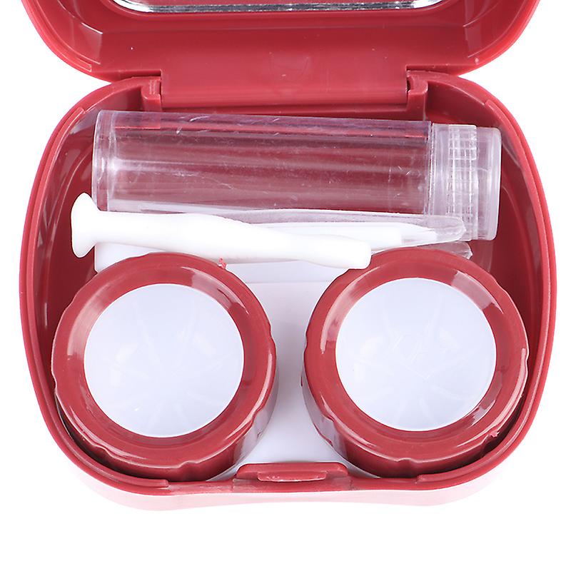 Contact Lenses Case Heart Design Travel Box Set With Mirror Eye Lenses Holder