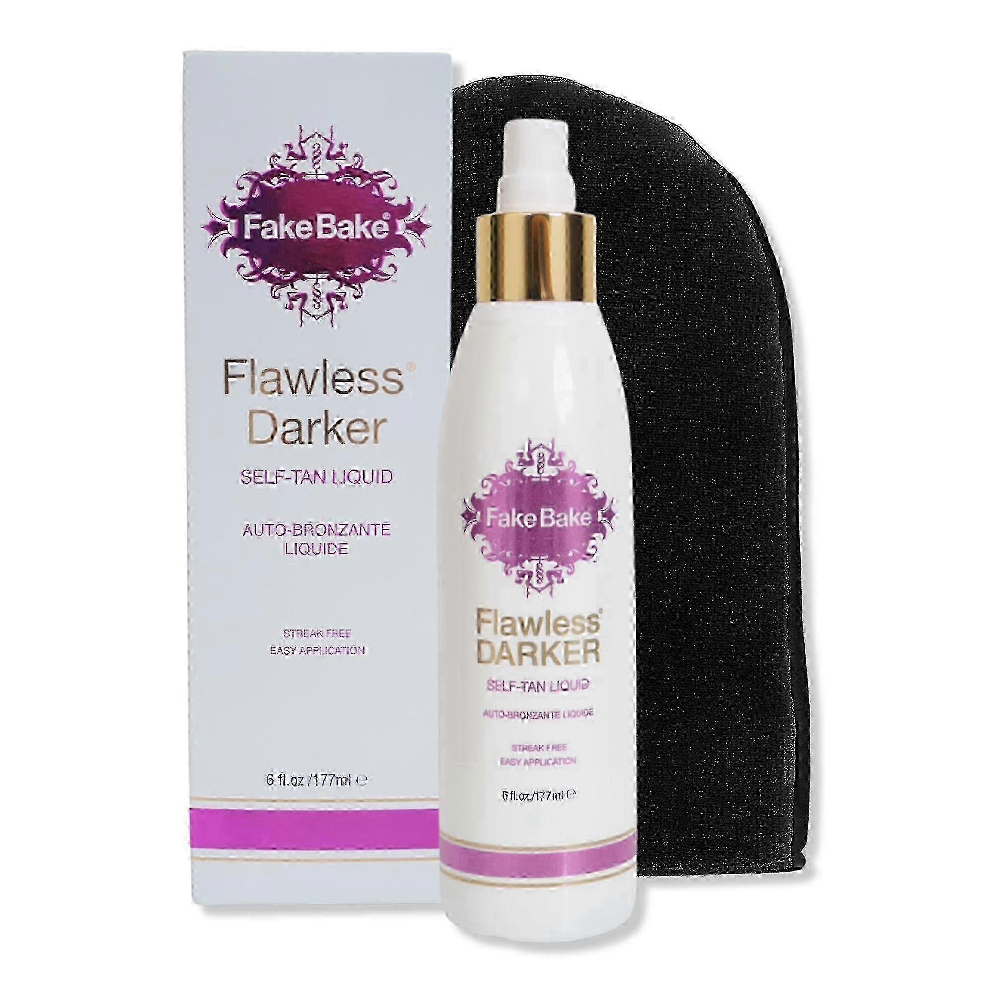 Fake Bake Flawless Darker Self-tan 液体和专业手套,6.0盎司