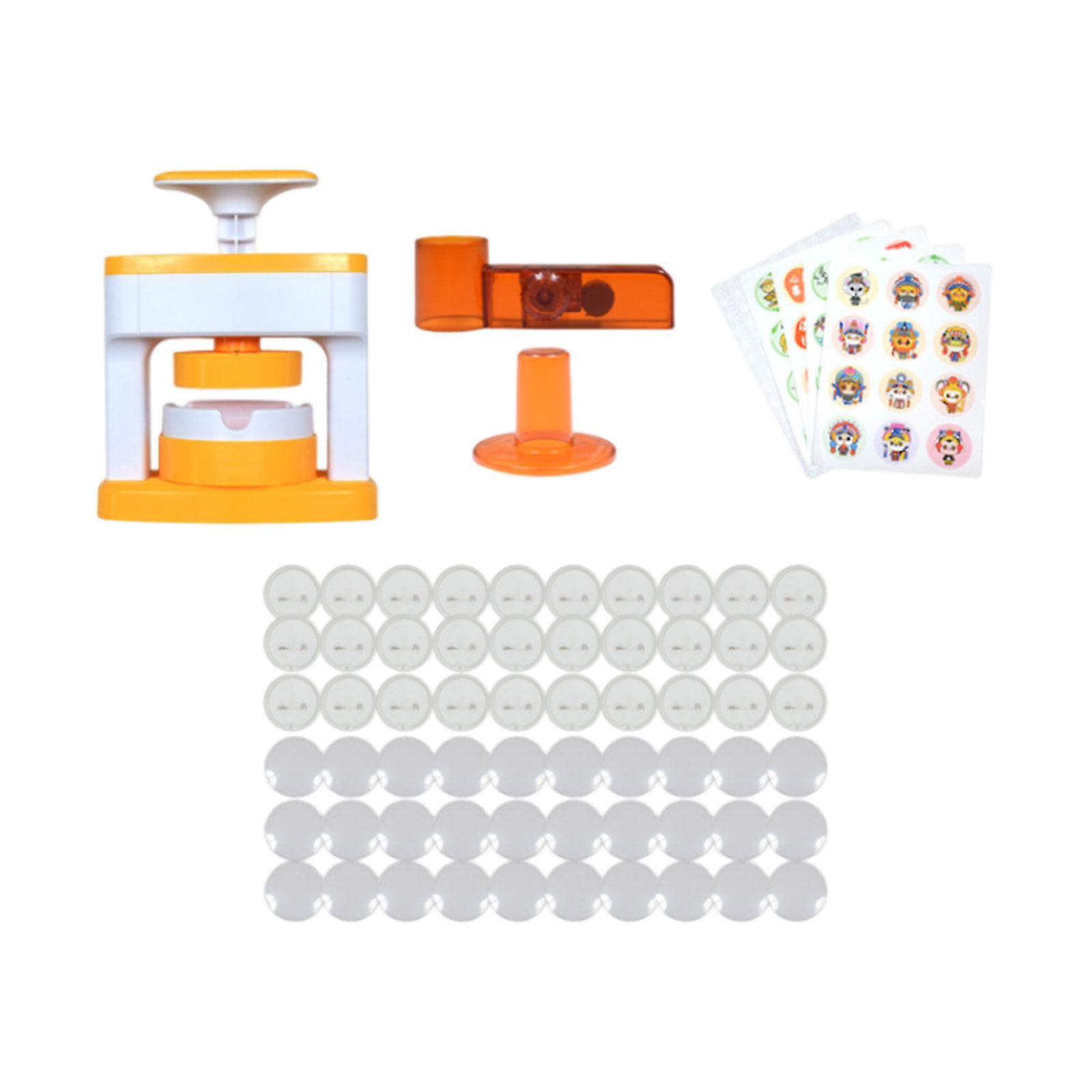 DIY Pin Badge Button Maker Button Maker Machine for Birthday Mirror Keychain with 30 Set