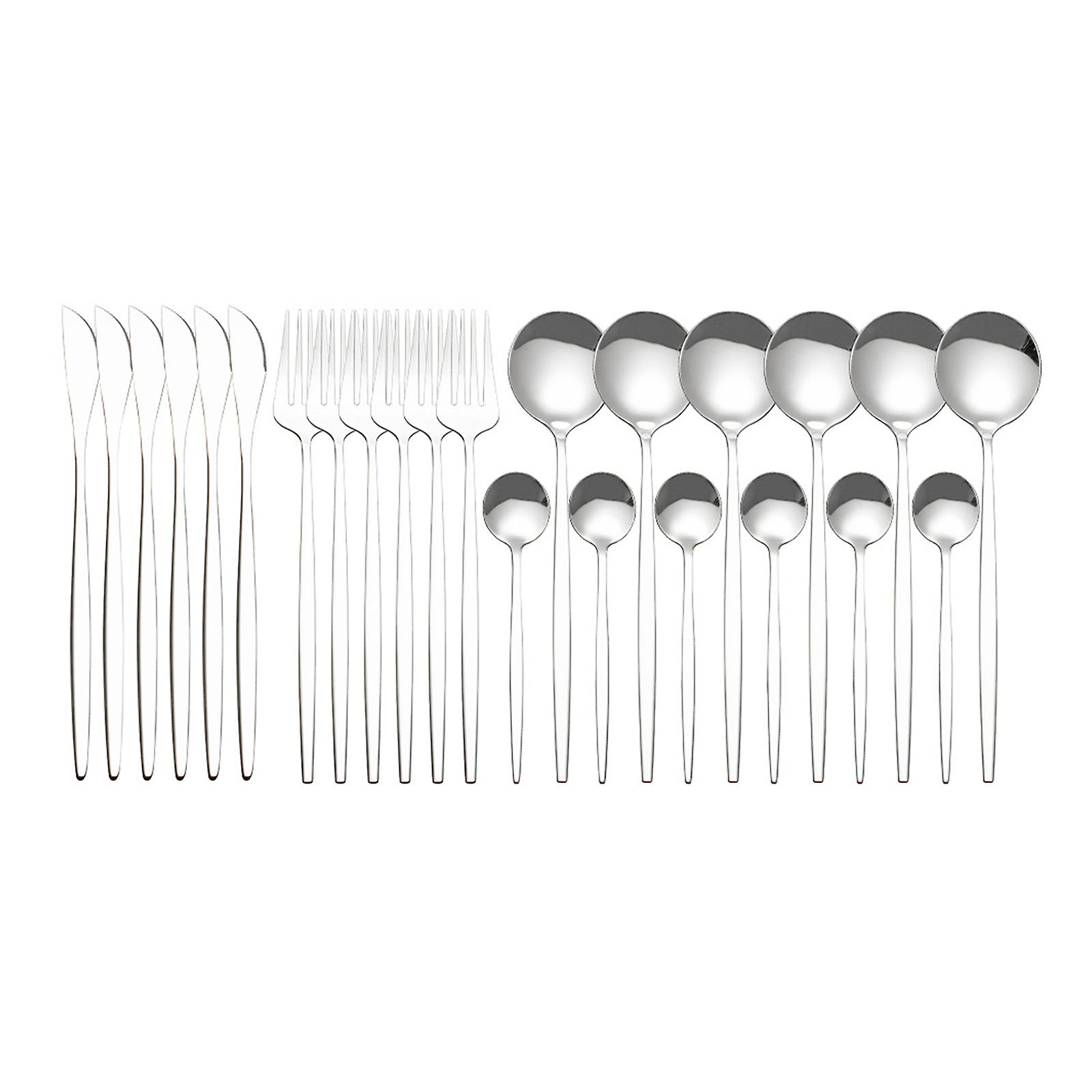 24pcs Stainless Steel Dinnerware Set Kitchen Cutlery Set