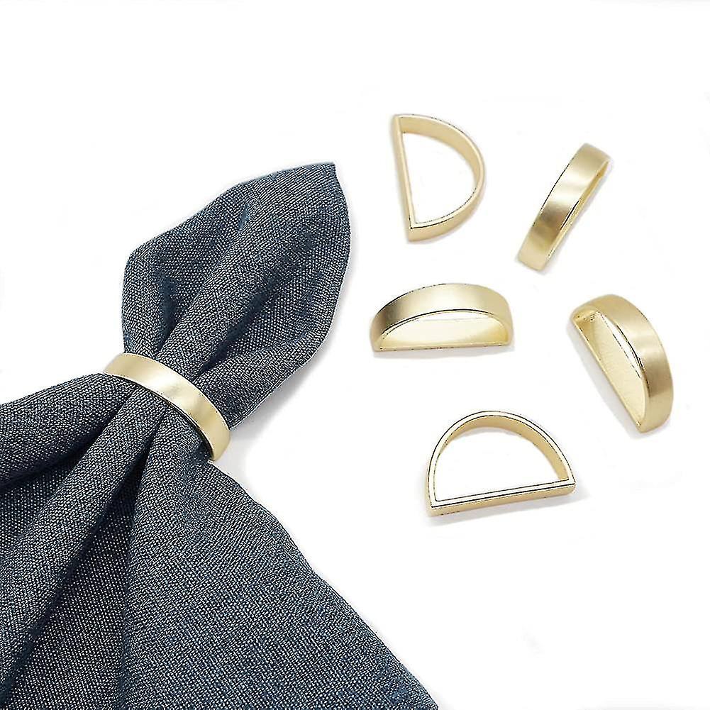 Goldene Serviettenringe 6er Set, Metall Serviettenringhalter für Hochzeiten, Abendessen