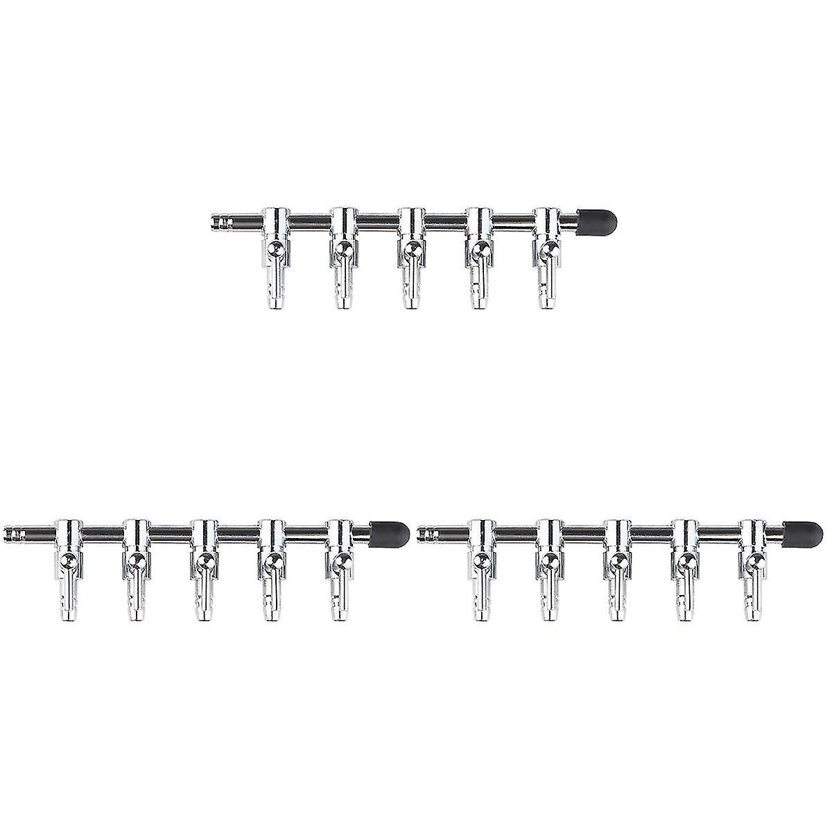 3pcs Stainless Steel Aquarium Outlet Inline Air Pump Flow Lever Control Manifold Splitter Switch Tap
