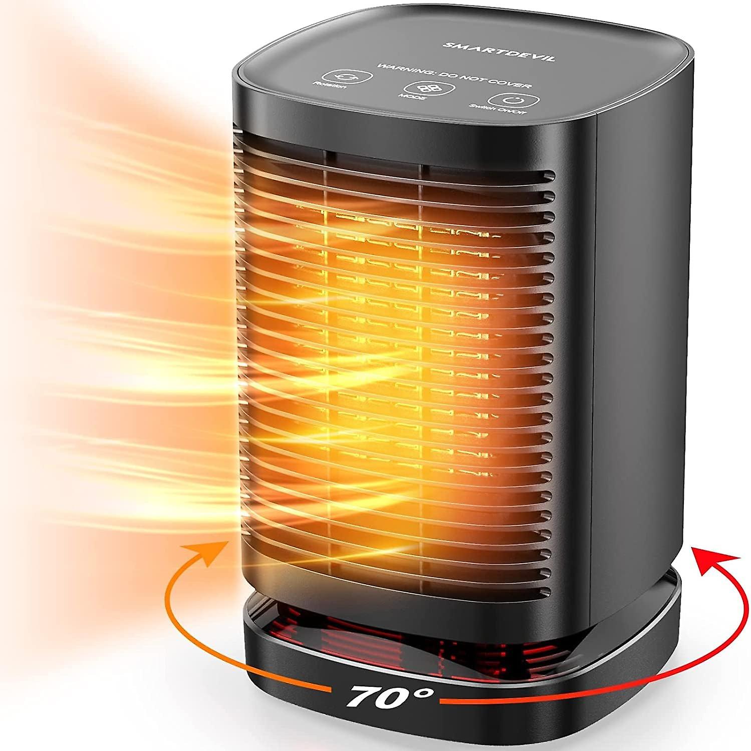 Small Heating Oscillating Fan Heater PTC Thermostat Electric Port