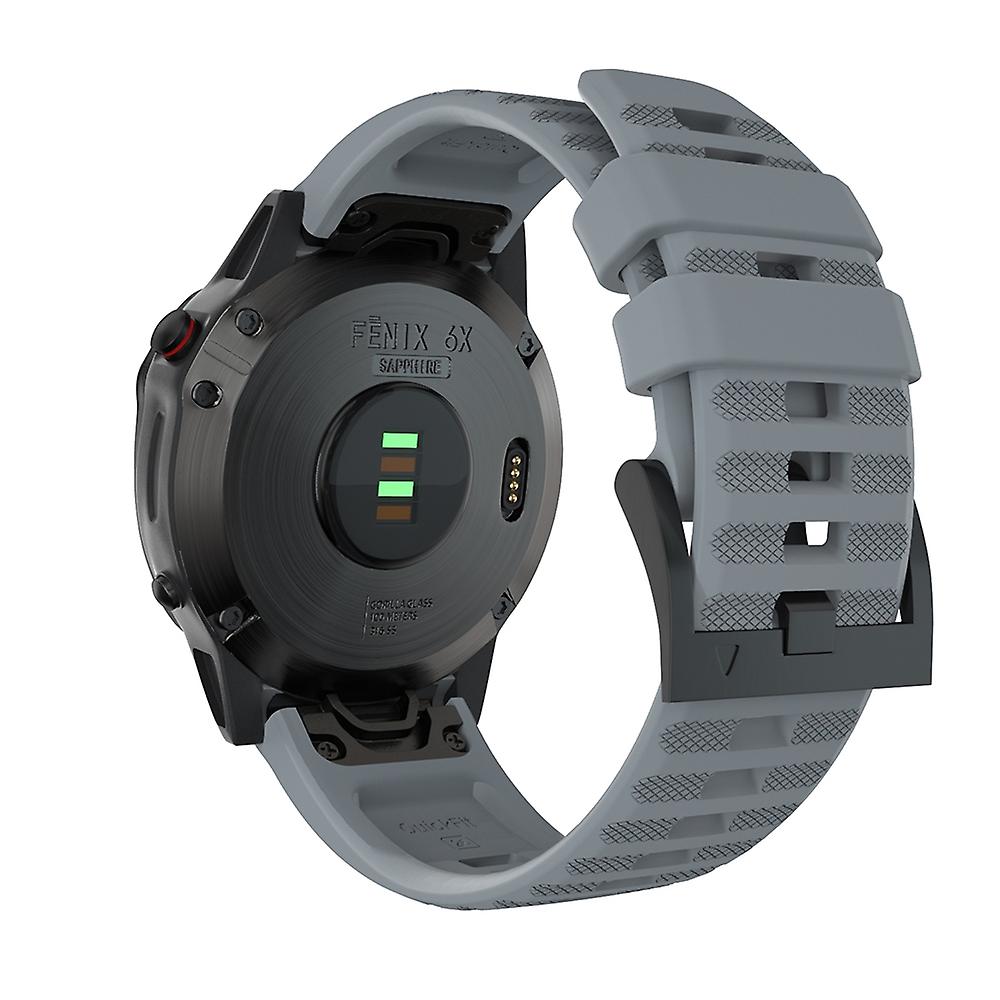 26mm Silicone Watch Strap for Garmin Fenix 7X/6X GPS/ 6X Pro Smart Watch Band Replacement.