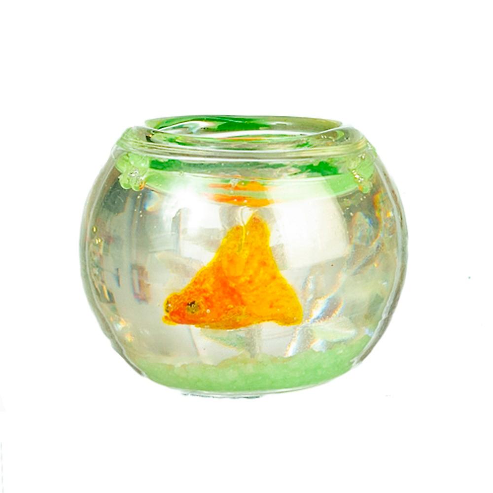 ドールハウスガラス金魚鉢と魚の植物と装飾1:12ペットアクセサリー