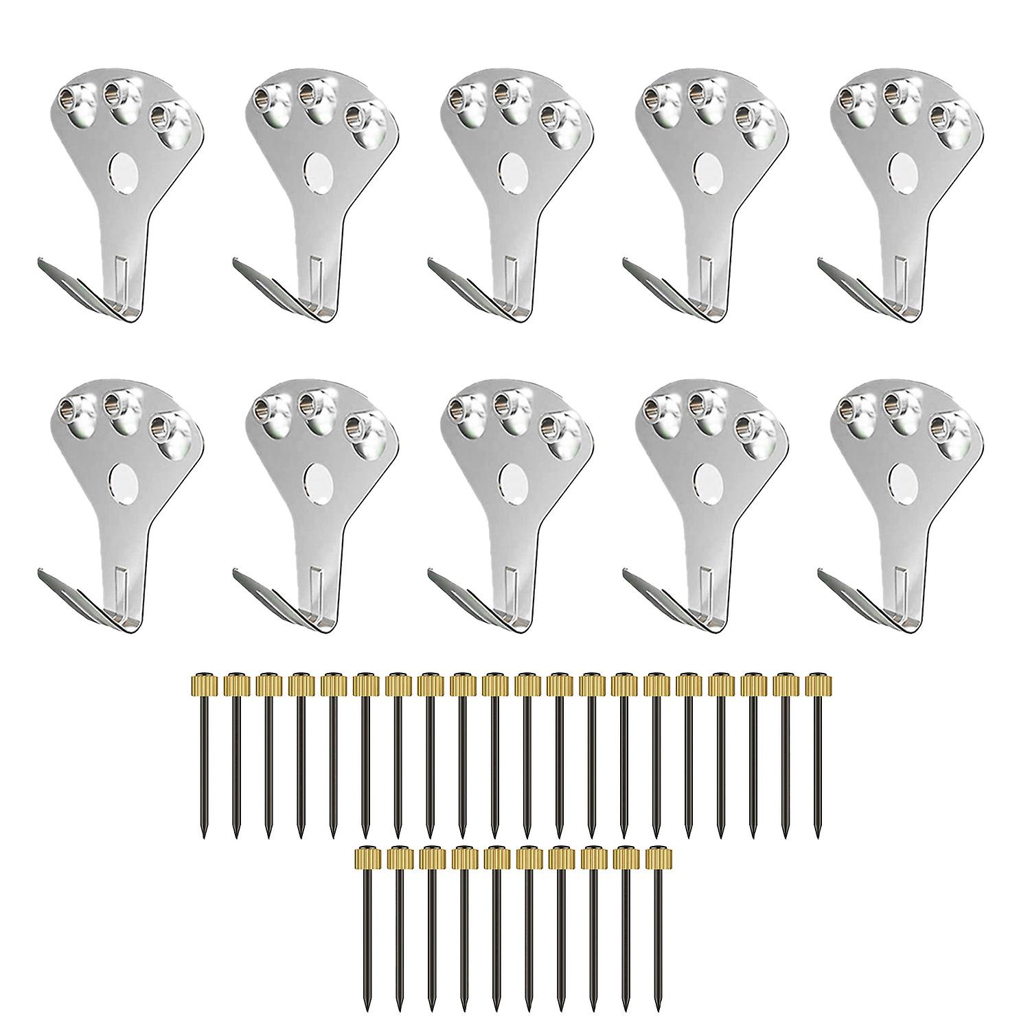 10Pcs Wall Hooks Sturdy Wear-resistant Iron Picture Frame Hangers Hooks with Nails compatible Home