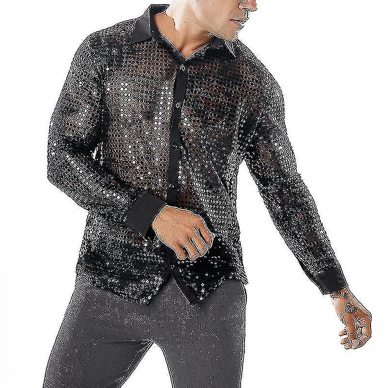 Adulti Groovy Hippie Camicia Medaglione Rétro Multicolore Uomo Costume - Foto 4