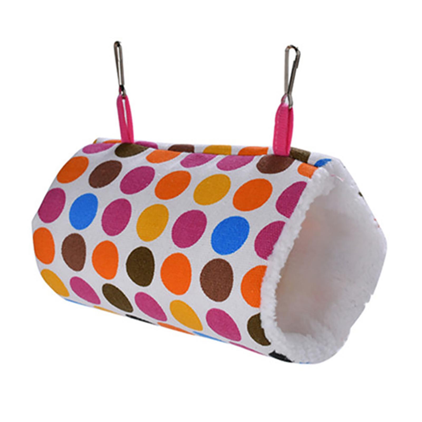 Hamac tunnel suspendu doux et confortable pour petits animaux, pour hamster, cochon d'Inde, rat, petits animaux de compagnie, à pois, 22 x 11 cm