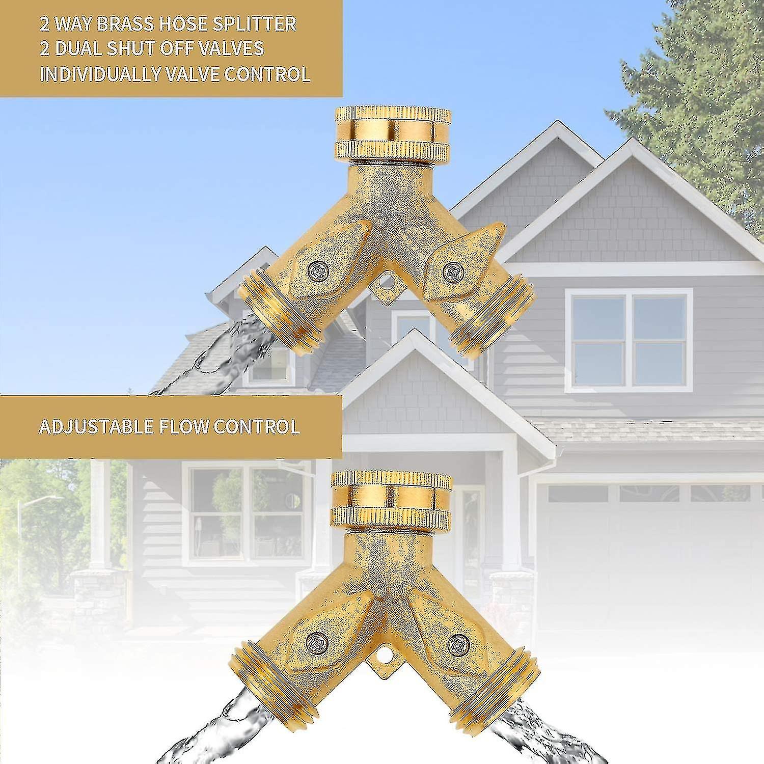 Brass Manifold Splitter Two Way Washing Machine Hose Connector