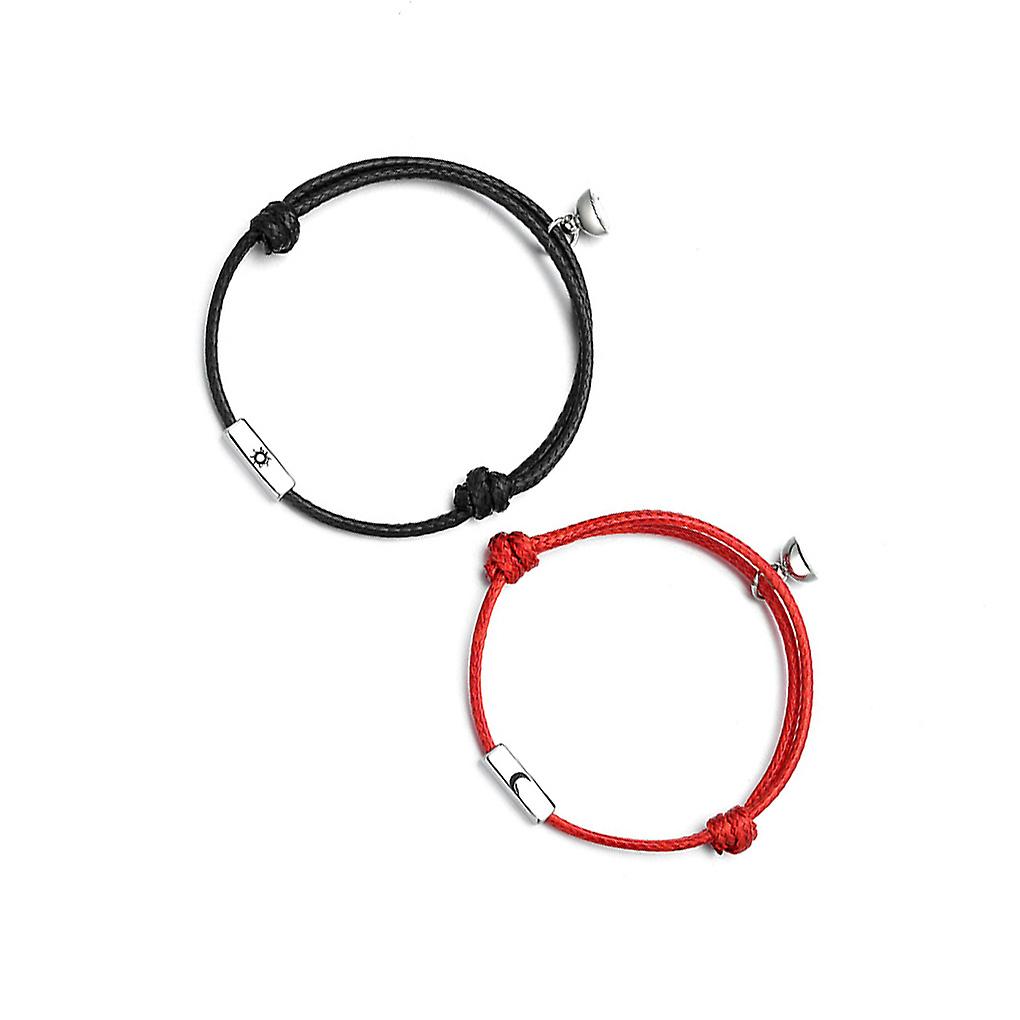 1 Pair Couple Bracelet Solid Color Handmade Decorative Simple Style Bangle