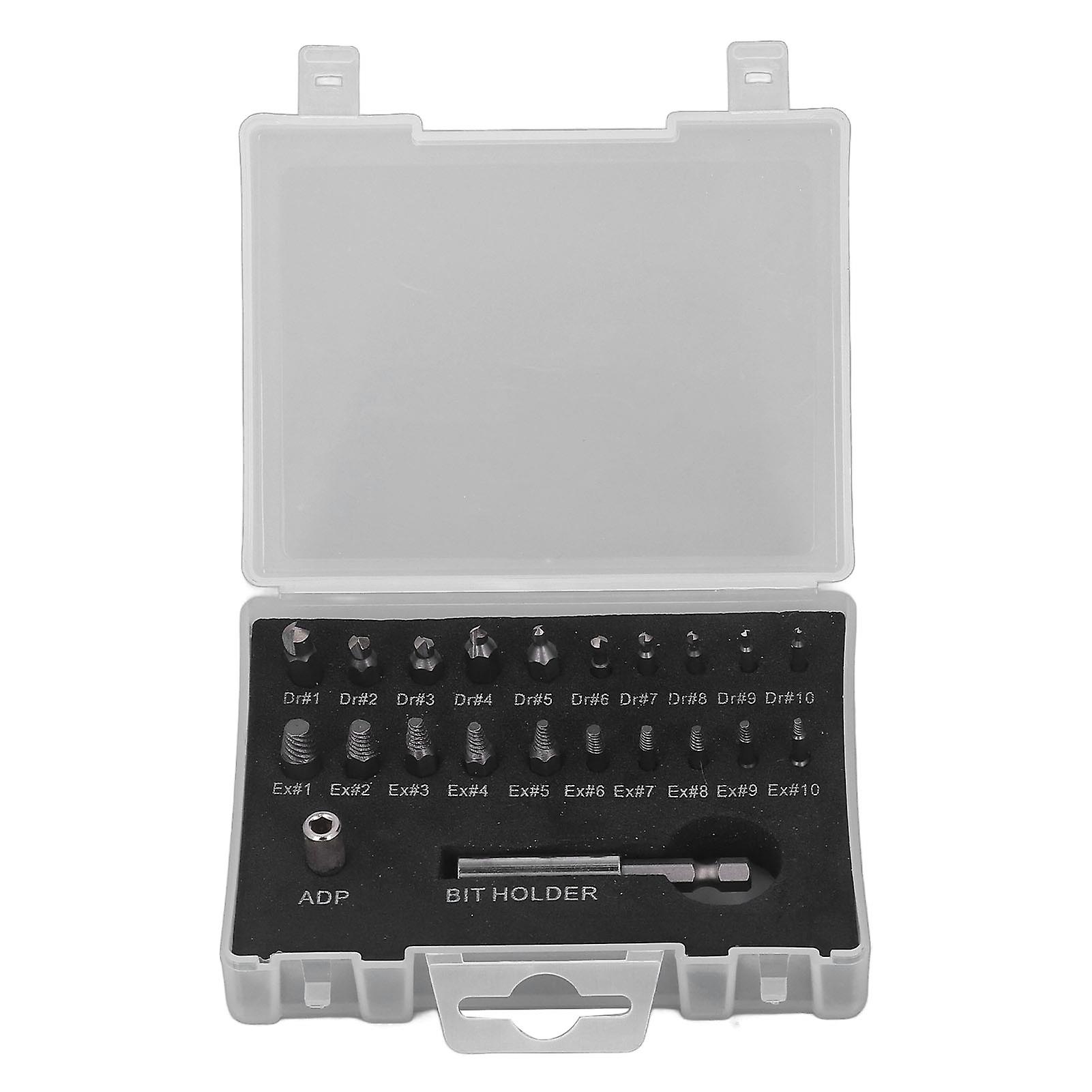 Screw Extractor Kit High Speed Steel Broken Damaged Bolt Remover Tool with Screwdriver Bits