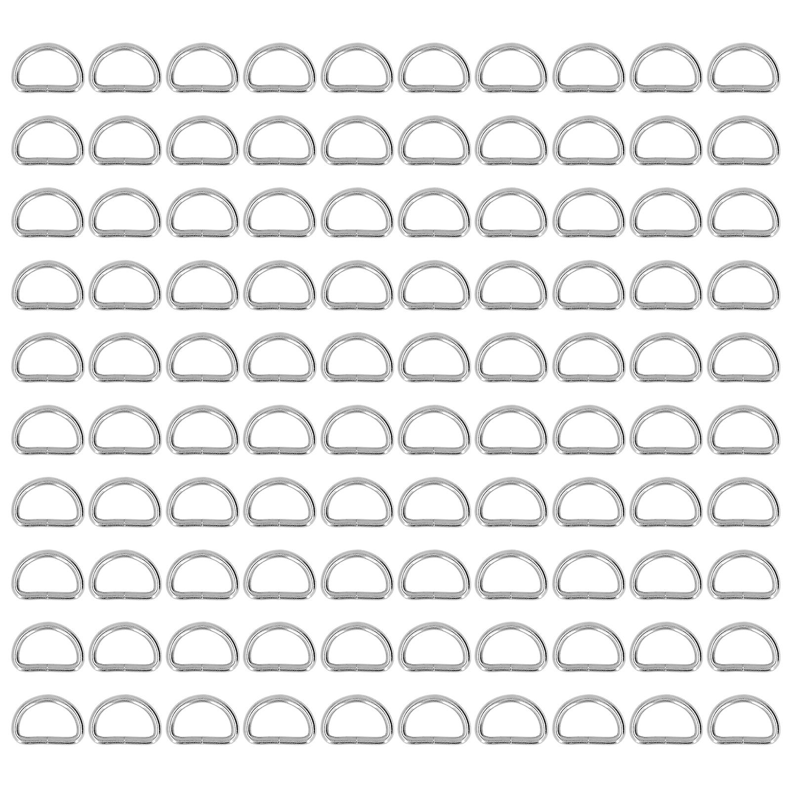 100Pcs D Rings Sturdy Durable Glossy Wide Application Fadeless Easy Assembly Metal D Rings