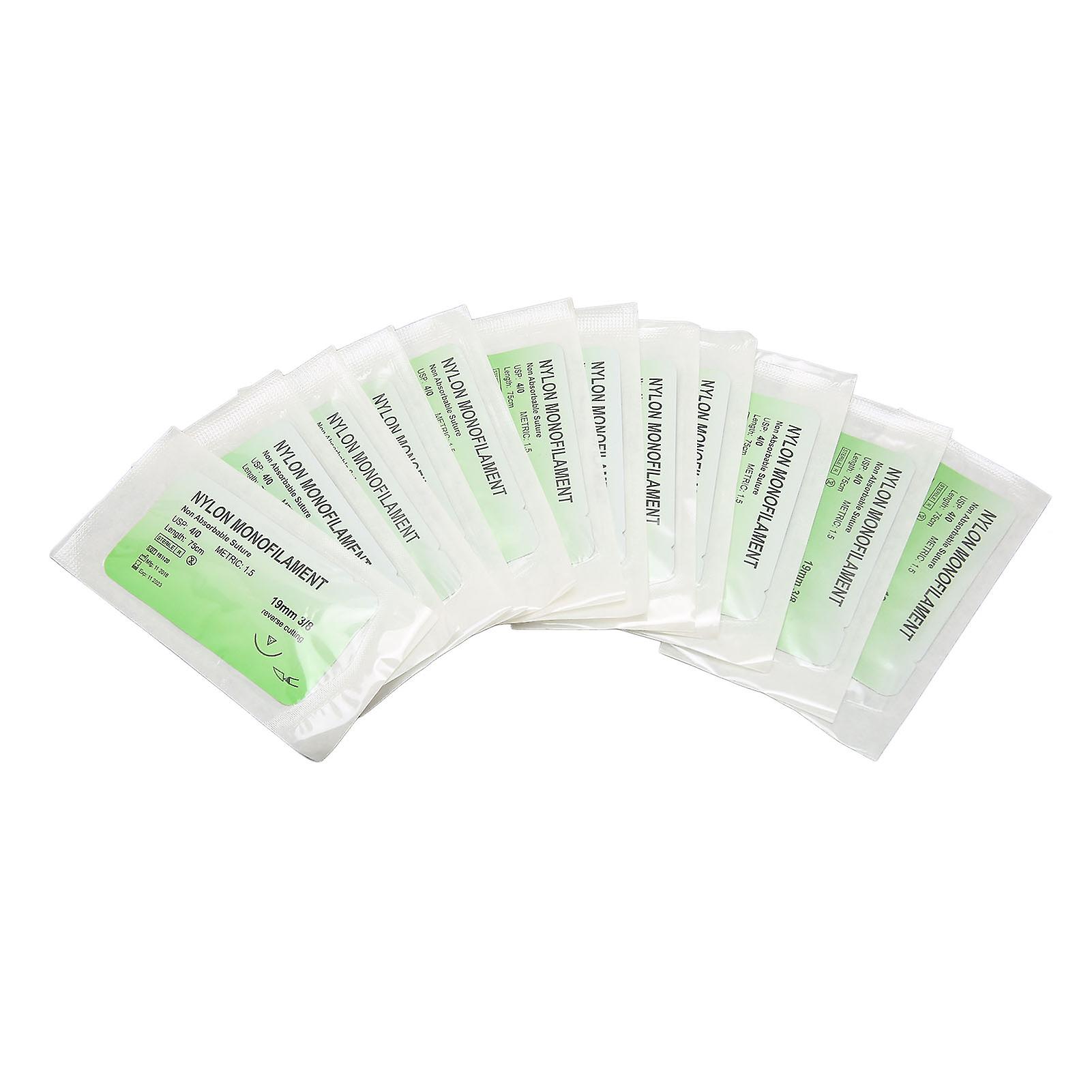 12 Pack Nylon Training Suture, Individually Wrapped, with 4/0 Curved Needle
