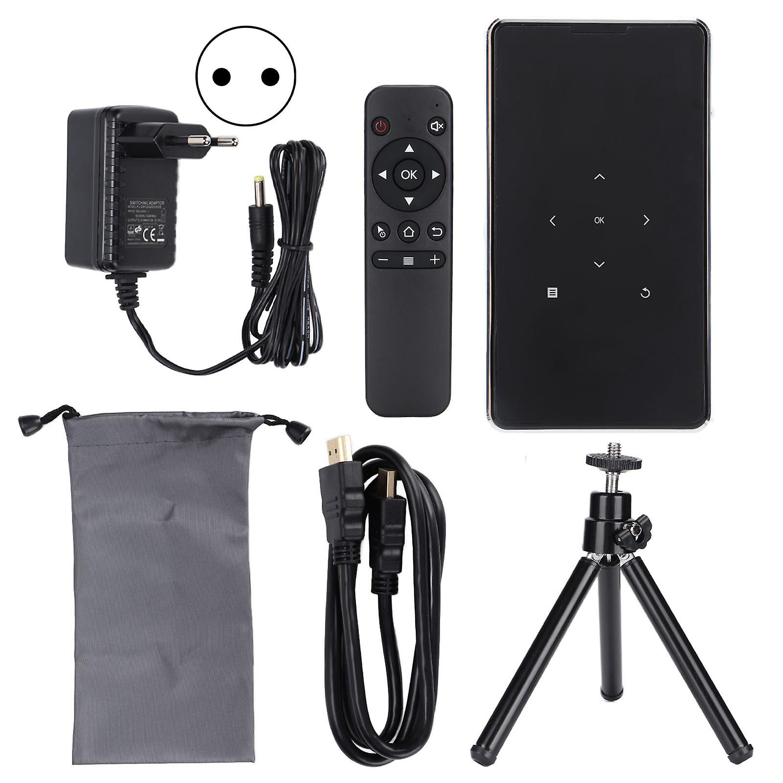 Mini Portable Projector - Bluetooth WiFi, 4K HD, DLP Pocket Projector for Home & Outdoor EU Plug