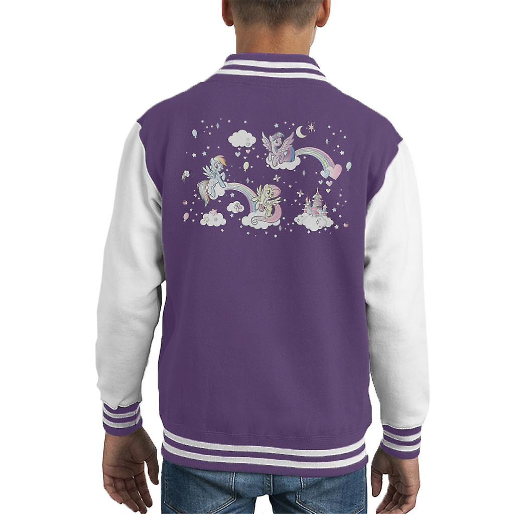 My Little Pony Squad On Fluffy Clouds Kid's Varsity Jacket