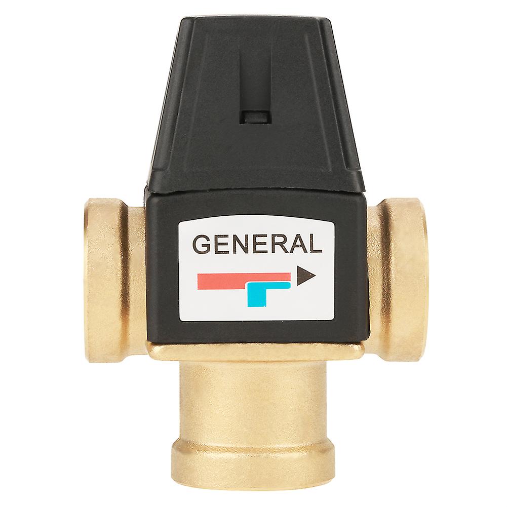 Uadme Thermostatic Mixing Valve, 3 Way DN20 Female Thread Brass for Solar Water Heater
