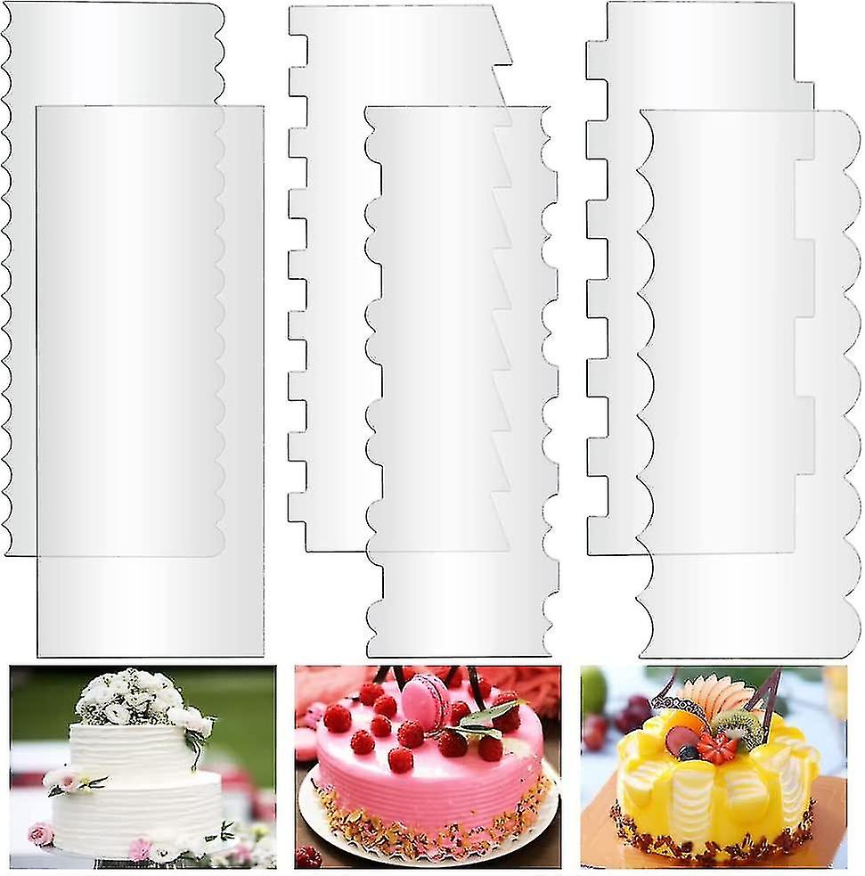 Pieces Cake Scrapers Acrylic Cake Scrapers With Different Shapes Cake Scrapers For Cake Decoration