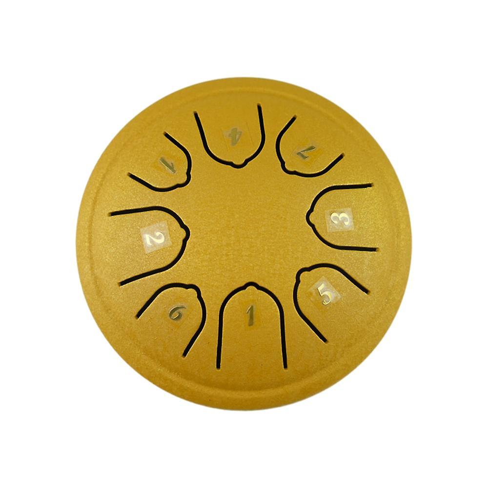 Steel Tongue Drum 4 Inch 8 Notes C Key Percussion Instrument Portable Balmy Drum with Drum Mallets
