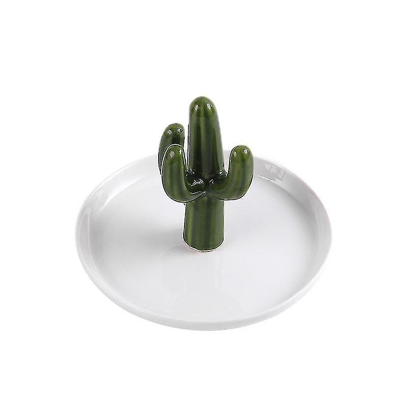 Cactus Ring Stand Jewelry Tray, Ceramic Ring Stand