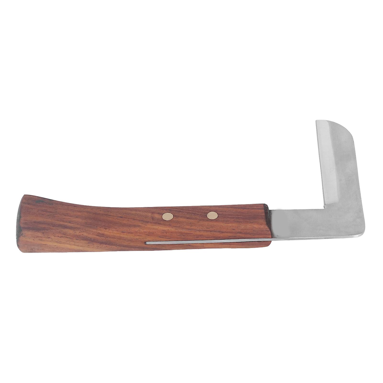 Steel L Shape Hoof Knife Ergonomic Curved Handle Hoof Trimming Tool for Farm Horse Single Blade On Right Hand
