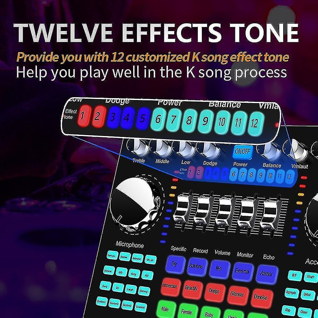 K Song Live Sound Card Set Computer Live Broadcast External Sound Card Mic