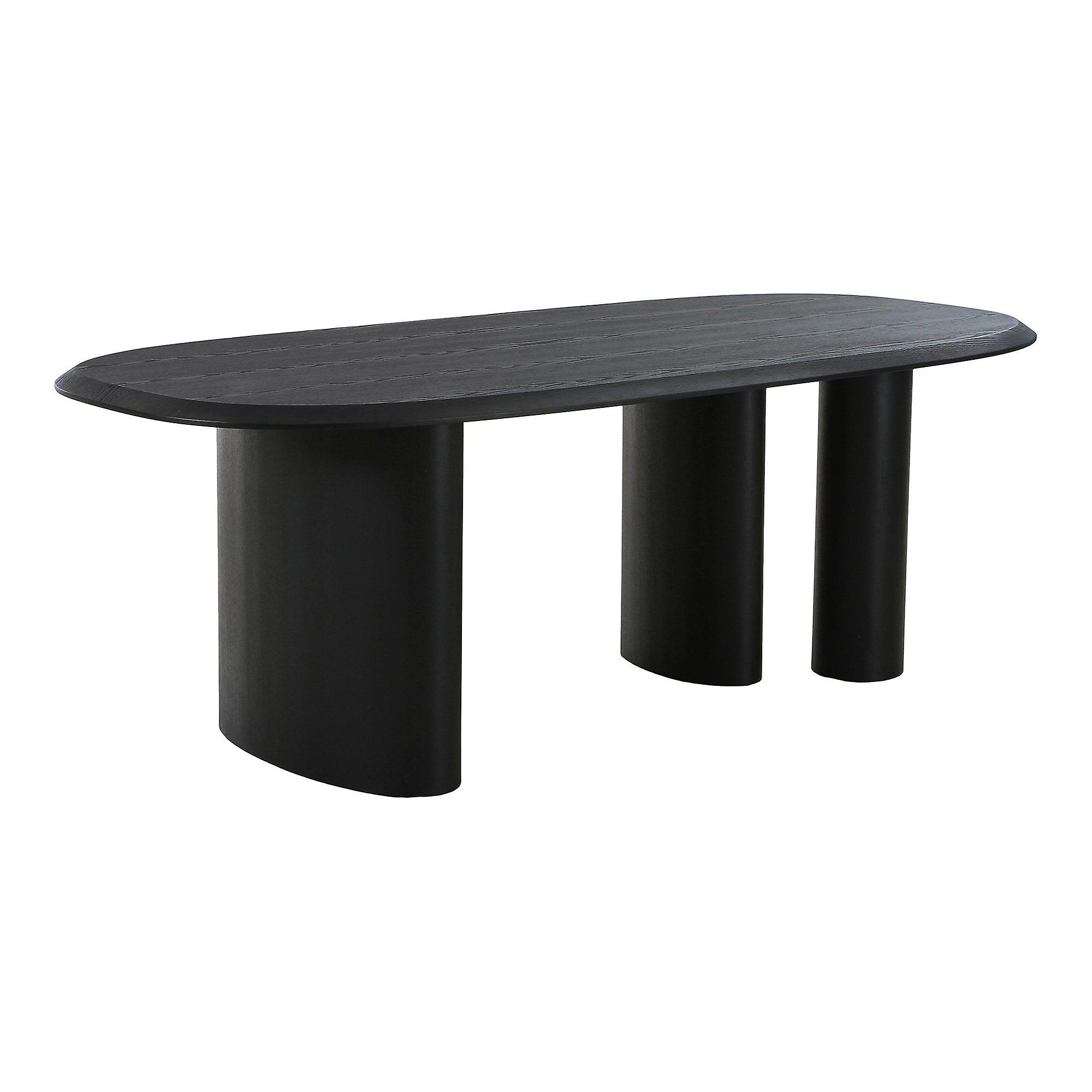 Dining table black ash veneer 100x220x76 cm