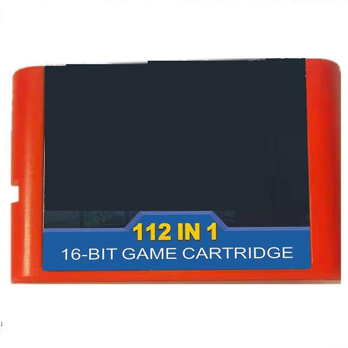 112 in 1 Game 16 Bit Game Card for Megadrive Game for PAL and NTSC, Red