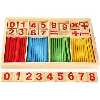 Træ Beregning Pinde Konstruktion Spil Børn Manipulere Spil Matematisk beregning Legetøj Montessori Aritmetisk puslespil Pædagogisk gave til 3 ja