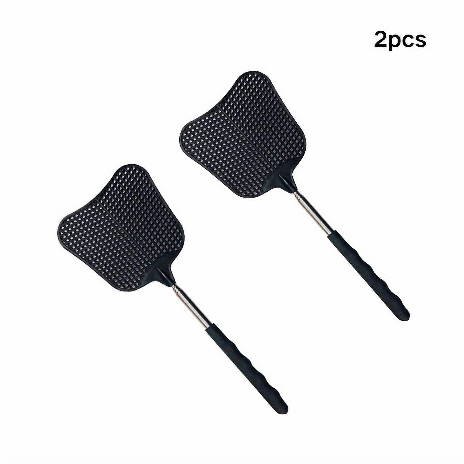 2pcs, Heavy Duty Telescopic Fly Swatter, Mosquito Swatter - Durable Plastic & Stainless Steel Handle For Indoor/Outdoor/Classroom Use - Pest Control,
