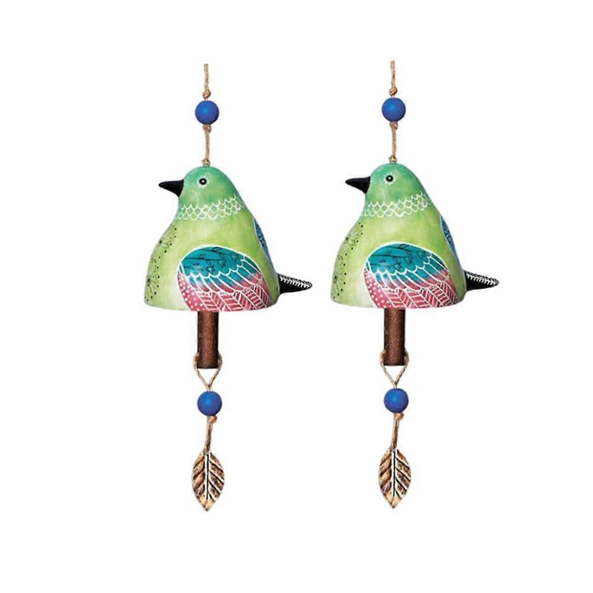 2PCS Bird Song Bell Bird Song Bell Wind Chime Bird Song Bell Garden Decor Hanging Rustic Wind Chime Wind Chime Parts,B