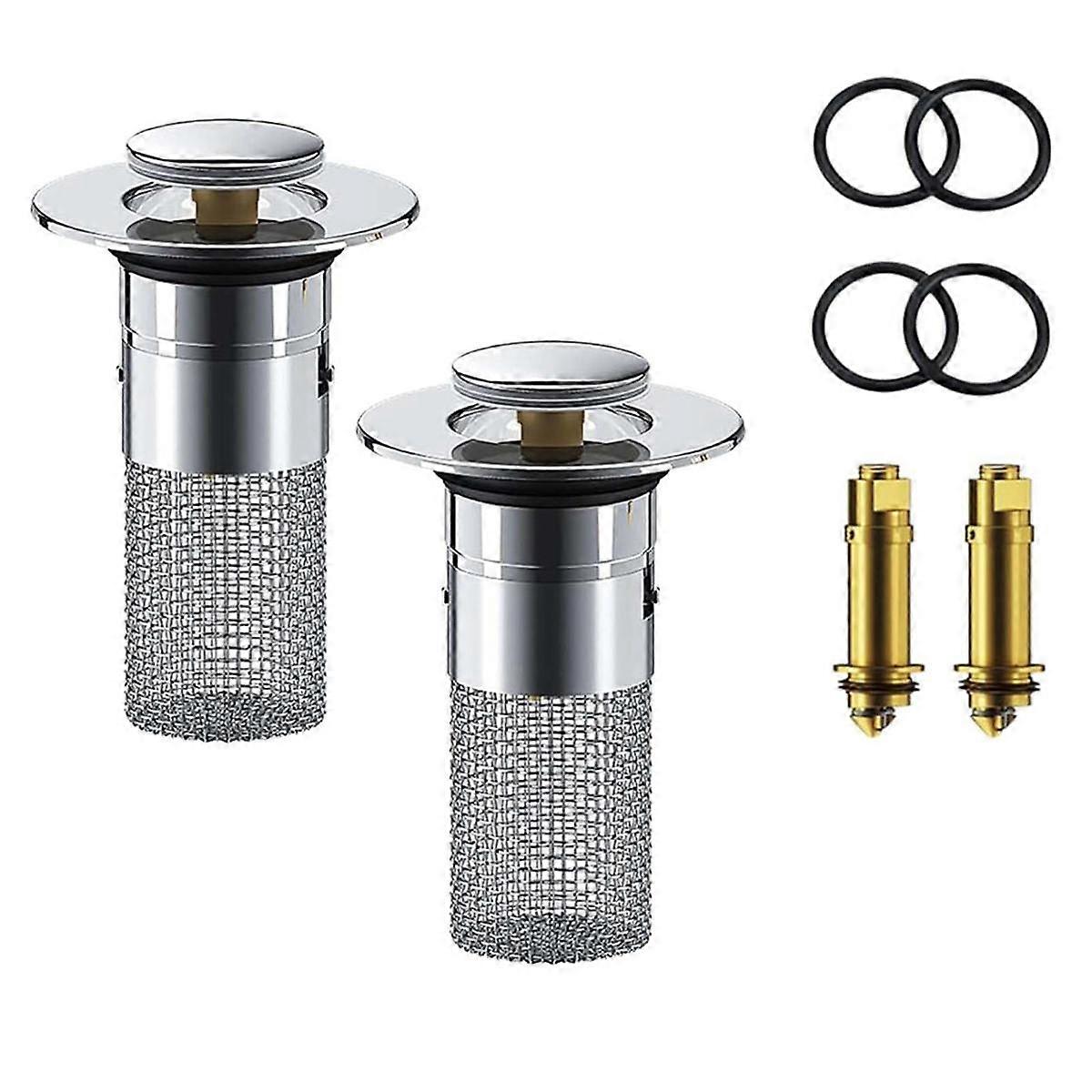 2PCS Bathroom Sink Stopper Hair CatcherBathroom Sink Drain Strainer Hair Catcher Sink Drain Filter Removable Filter