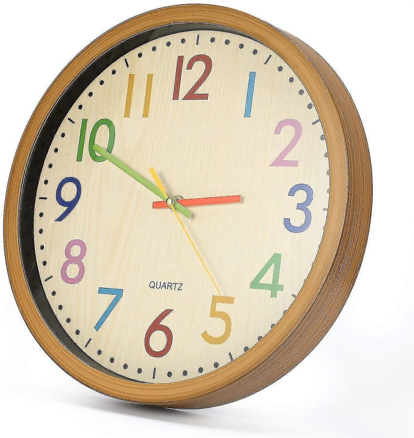 Horloge Murale Silencieuse Pour Enfants, Horloge D'apprentissage
