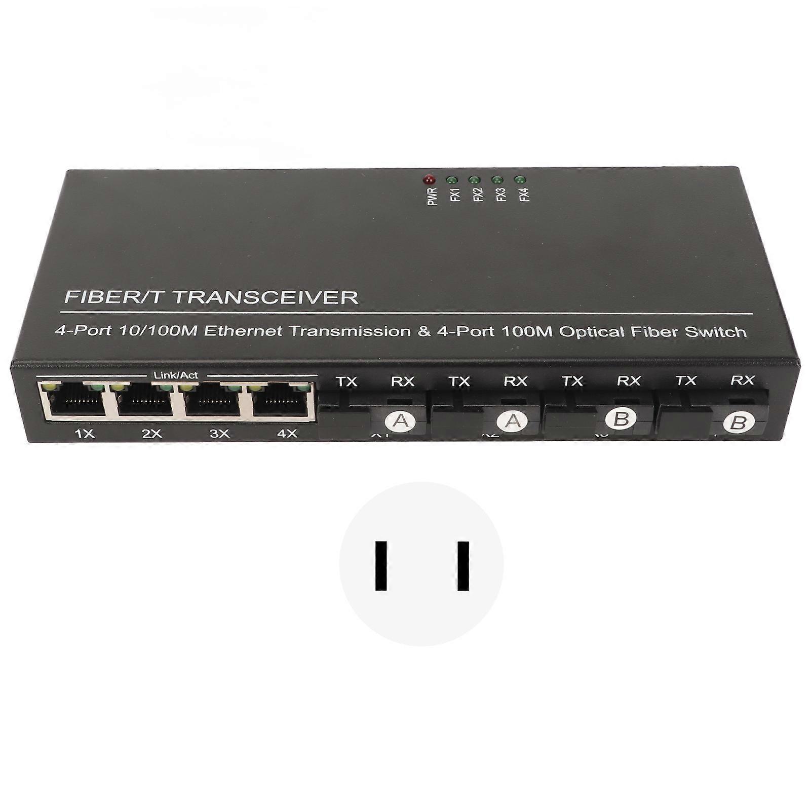 SFP Fiber Switch 8 Ports 10 100M Self Adaptive LED Indicator Plug and Play Ethernet Optical Switch for Network 100?240V US Plug