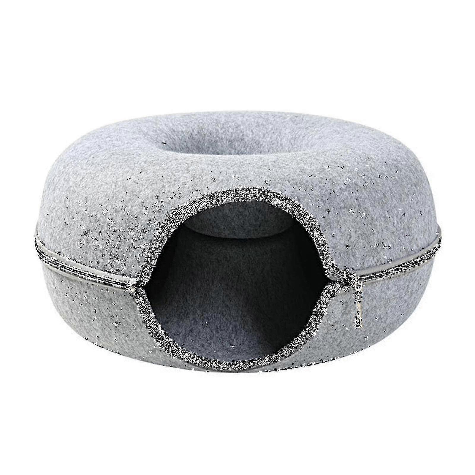 Removable Cat Nest,round Donut Felt Pet Nest,cat Tunnel Bed,semi-closed Washable Cat Tunnel Nest,detachable Beds& Furniture For Small Medium